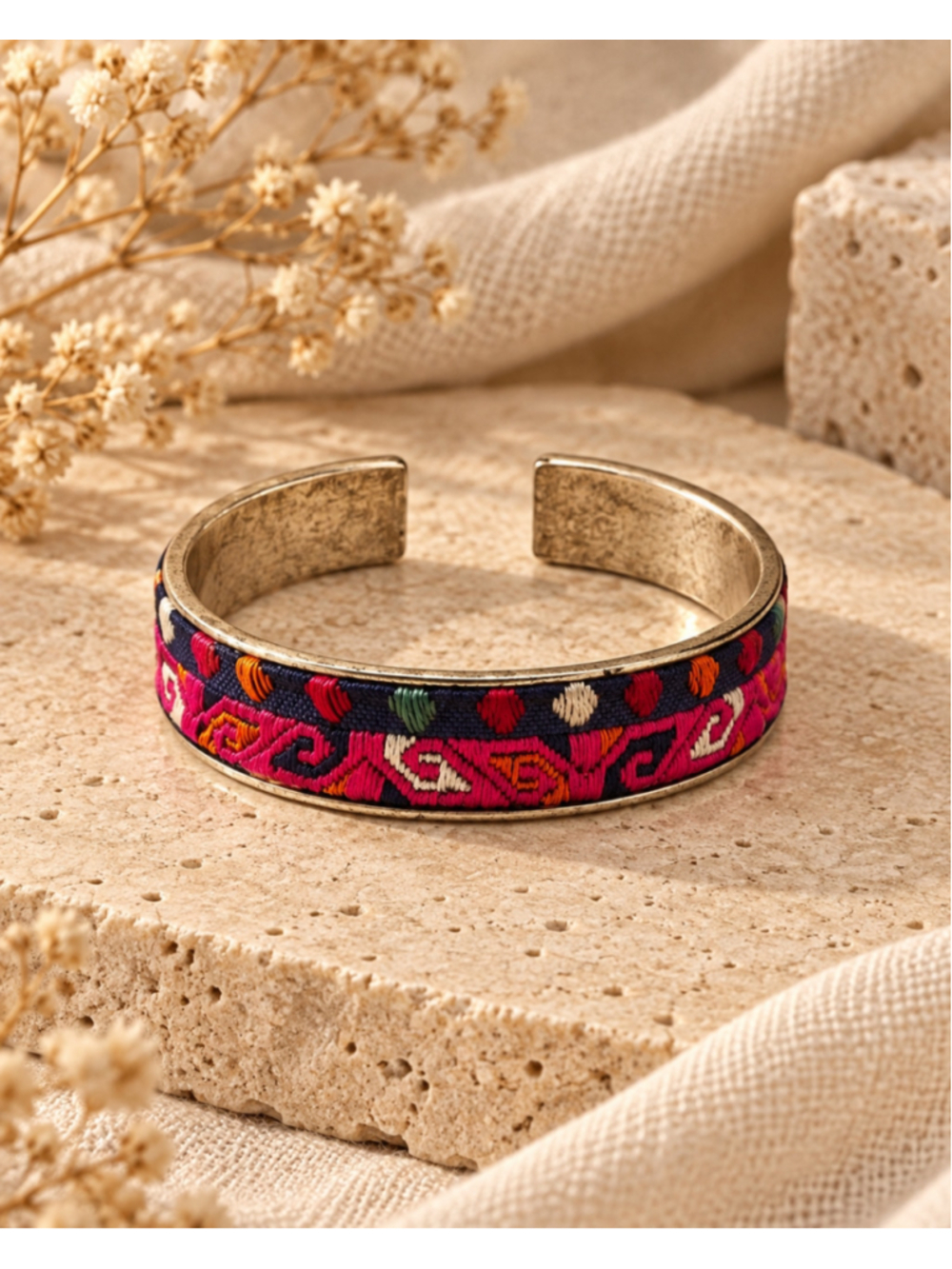 Women's Embroidered Cuff Bracelet